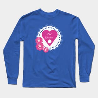 Best Grandma with hearts and Flowers Pink Long Sleeve T-Shirt